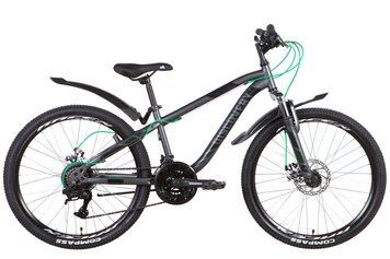 Велосипед 24" Discovery FLINT AM DD 2022, темно-сірий із чорним