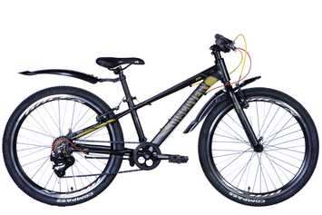 Велосипед 24" Discovery QUBE Vbr 2024, черно-желтый