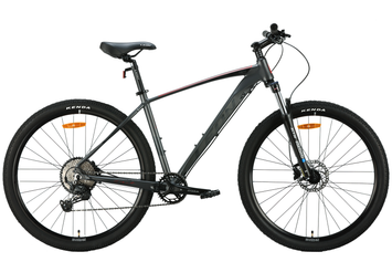 Велосипед 29" Leon TN-70 AM Hydraulic lock out HDD 2024, 21", графітовий з чорним та червоний