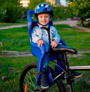 Велокрісло дитяче Elibas T HTP design на підсідельну трубу, синій з червоним