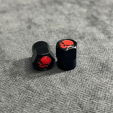 Ковпачок на ніпель AV, з черепом, Black/red