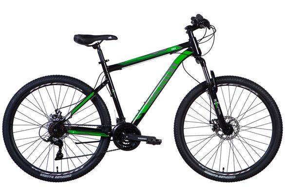 Велосипед 27.5" Discovery TREK 2024, 19,5", чорно-зелений