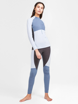 Термобілизна жіноча Craft CORE WOOL MIX SET WOMAN, блакитний, XL