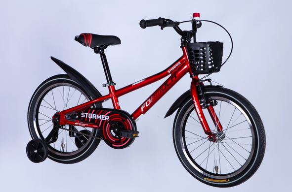 Детский велосипед 18" Formula STORMER 2025, красный с черным и белым
