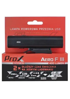 Фара передня ProX Aero F III 1 Led USB 400Lm, чорний