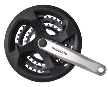 Шатуны Shimano FC-M131 28/38/48T 170мм, черный с серым