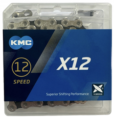 Ланцюг KMC X12 Silver/Black 1/2 X 11/128 126 ланок з замком в боксі