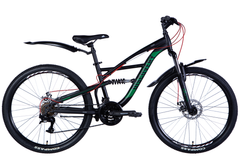 Велосипед 26" Discovery TRON 2024, 15", чорно-зелений