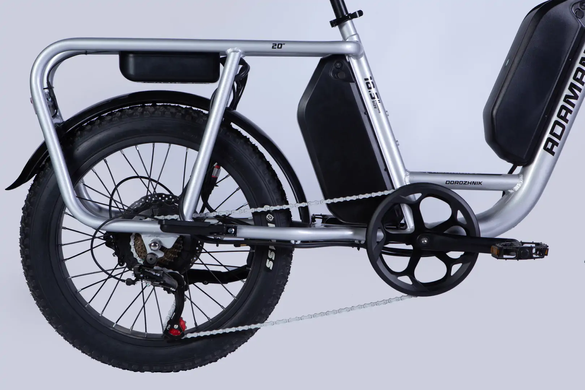 Электровелосипед 20" Dorozhnik ADAMANT 48B 17.5+12.5А*г 1000Вт (2026), 18,5", серебристый