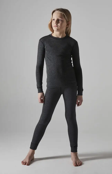 Термобілизна дитяча Craft Core Wool Merino Set Junior, чорний, 158/164 см