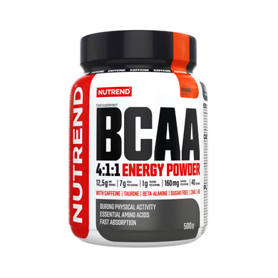 Амінокислоти Nutrend BCAA 4:1:1 Energy Powder (Апельсин) 500 г