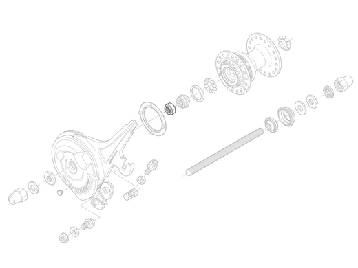 Контргайка конуса втулки Shimano HB-IM40, серебристый