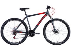 Велосипед 29" Discovery RIDER 2024, 19", темно-сріблястий з червоним