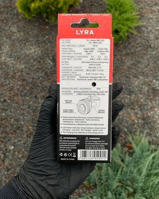 Фонарик ProX Lyra LED 30LM USB , чёрный