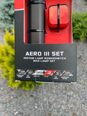 Комплект світла ProX Aero F III + Apus Cob Led 40Lm USB, чорний