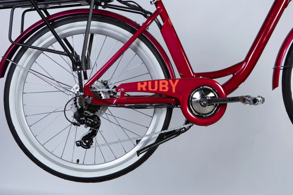Электровелосипед 26" Dorozhnik eRUBY 36B 13А*г 500Вт (2026), 17", бордовый