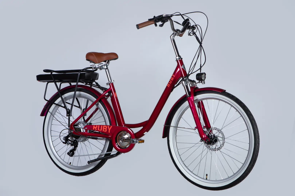Электровелосипед 26" Dorozhnik eRUBY 36B 13А*г 500Вт (2026), 17", бордовый
