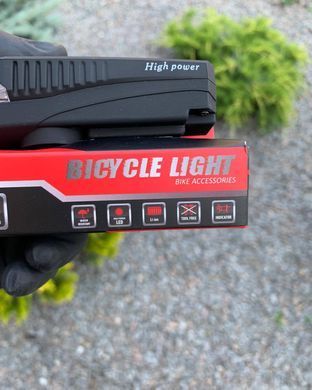 Ліхтар BC-FL1588 Li-on 1200mAh, з дзвінком, USB, на кермо, чорний