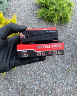 Ліхтар BC-FL1588 Li-on 1200mAh, з дзвінком, USB, на кермо, чорний
