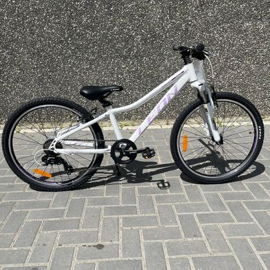 Велосипед 24" Leon JUNIOR AM Vbr 2024, белый с сиреневым