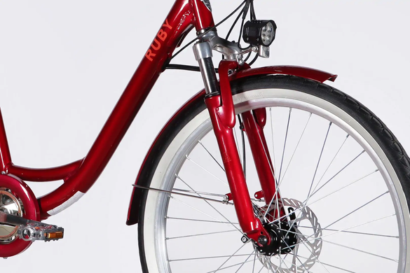 Электровелосипед 26" Dorozhnik eRUBY 48B 15А*г 500Вт (2026), 17", бордовый