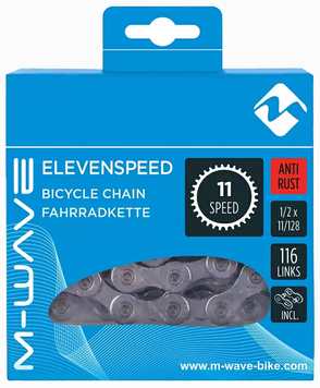Цепь M-Wave ANTI-RUST 11sp 1/2 "x11/128" с соединителем, серый
