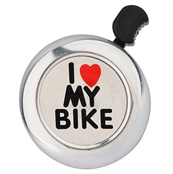 Дзвінок DN BL-005 I love my bike, сріблястий