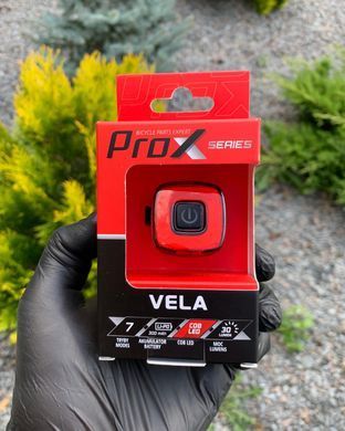 Лампа задняя ProX Vela 30Lm, 300mAh, USB-C Memory Mode, чёрный