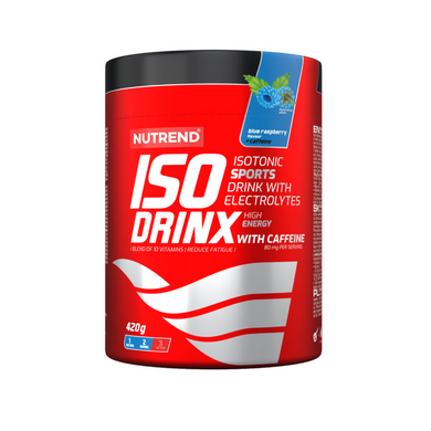 Ізотонік у порошку NUTREND Isodrinx з кофеїном (Блакитна малина) 420г