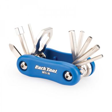 Мультитул Park Tool MTC-30, 2,5/3/4/5/6/8mm, T25/T30, викрутка, накидний ключ 8 і 15мм, cиній