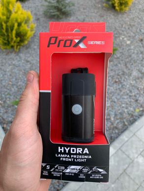 Ліхтарик ProX Hydra Cree + 2Led 400Lm USB, чорний
