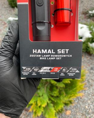 Комплект світла ProX Hamal, 600Lm + Zeta S 80Lm USB, чорний