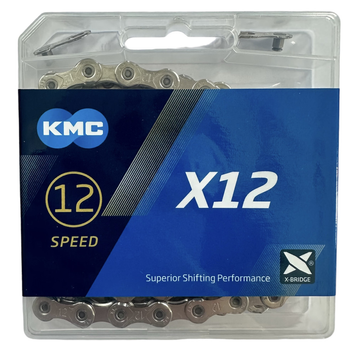 Ланцюг KMC X12 Silver 1/2 X 11/128 126 ланок з замком в боксі, сріблястий