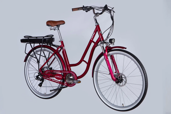 Электровелосипед 28" Dorozhnik eCORAL 48B 17.5А*г 500Вт (2026), 19", рубиновый