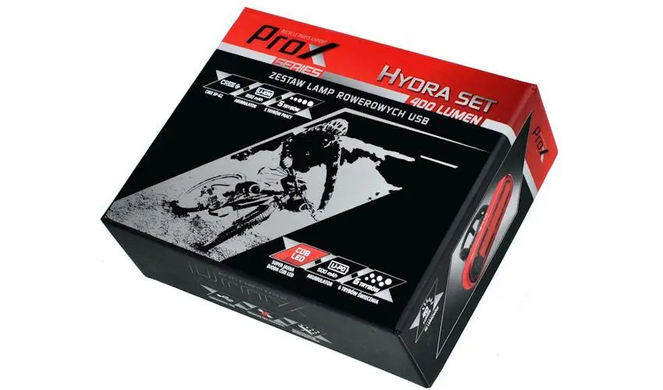 Комплект фар ProX Hydra Cree + Wega 40Lm USB, чёрный