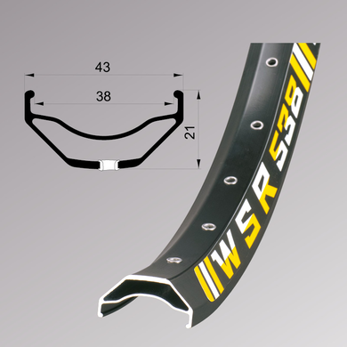 Обод Remerx WSR RX 2038, 29'', 622x38, 32 отв., AV, пистонированный, E-Bike, чёрный