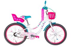 Велосипед 20" Formula FLOWER PREMIUM 2024, білий/рожевий/бірюзовий