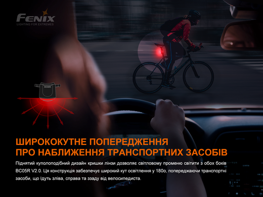 Велофара задняя Fenix BC05R V2.0, чёрный