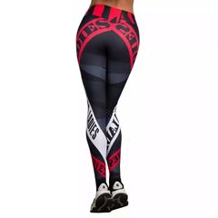 Жіночі спортивні легінси, чорний з червоним, S