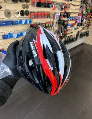 Велосипедний шолом Bravvos HE127, чорний з червоним, S/M (54-57 см)