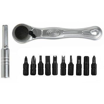 Ключ трещотка ProX KIT-15, 105мм с шестигранниками, серебристый