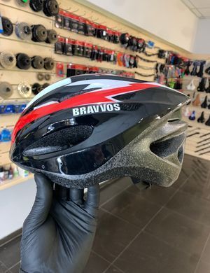 Велосипедный шлем Bravvos HE127, черный с красным, L
