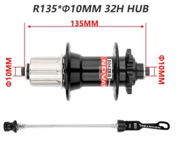 Втулка Novatec D042SB 32 Holes  Rear 135mm, чёрный