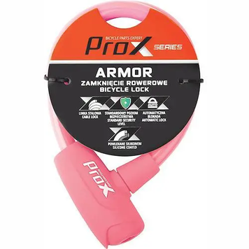 Велозамок Prox Armor 12x600 мм, рожевий