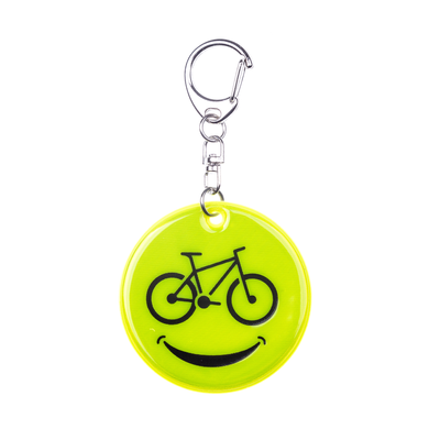 Светоотражающий брелок ONRIDE Велосмайл и Тризуб, салатовый