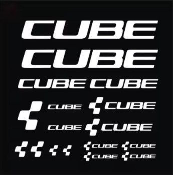 Наклейки CUBE на раму велосипеда, белые