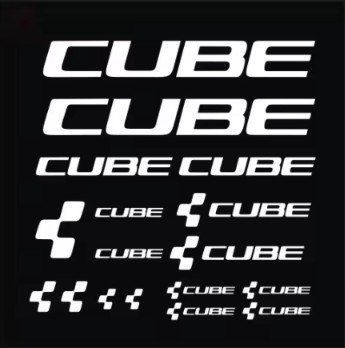 Наклейки CUBE на раму велосипеда, белые