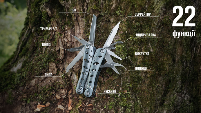 Мультитул Multi Tool Ganzo G101, сірий