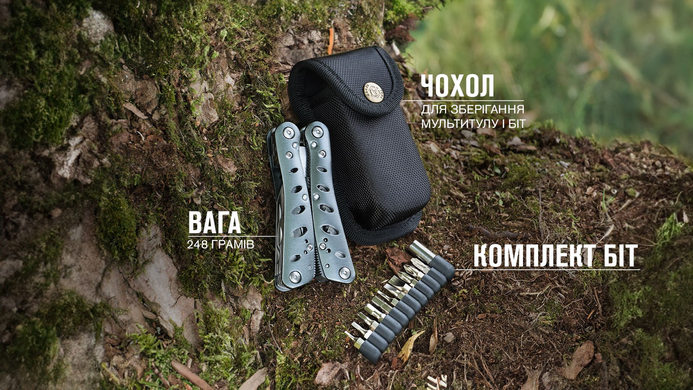 Мультитул Multi Tool Ganzo G101, сірий