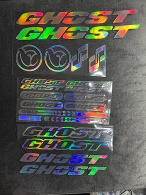Наклейки Ghost на раму велосипеда, oil slick